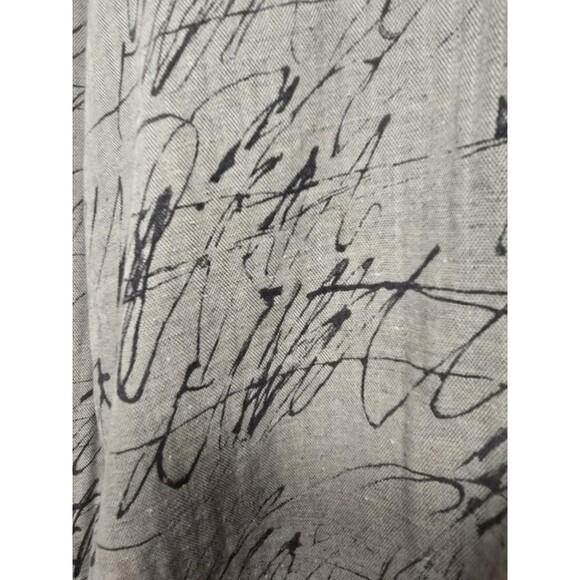 Vintage Merseta Italy Shirt Mens M Beige Herringbone Abstract Print Button Up - Picture 15 of 16